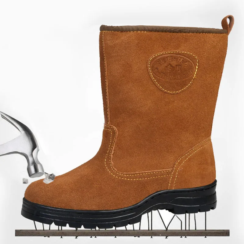 Skup Buty Oilfield mężczyźni stalowe noski na palce u stóp przeciwzmarszczkowe anty przekłuwające buty ochronne przeciw poparzeniom buty spawalnicze zimowe ciepłe buty do pracy