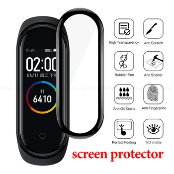 

1-2pcs Full Protective Film For Mi Band 4 Strap Film Protector For Xiaomi Mi Band 4 Screen Protection Glass No Tempered Glass