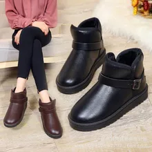 LZJ г., новые ботильоны с пряжкой женские ботинки из мягкой искусственной кожи короткие плюшевые ботинки на низком каблуке Женская Осенняя обувь черного и коричневого цвета