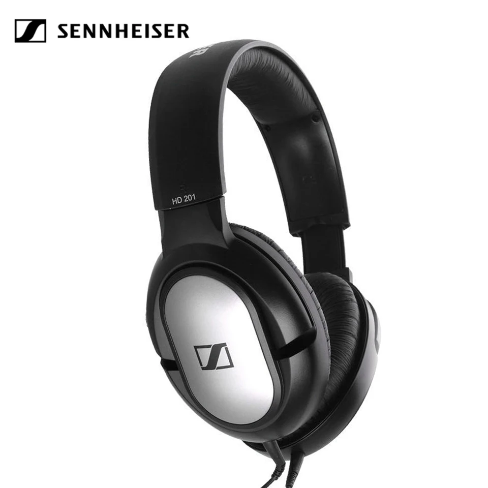 Original Sennheiser HD201 Stereo Headphones 3 5mm Wired Noise Isolation Earphone Sport Game Headset Deep Bass for iPhone Android