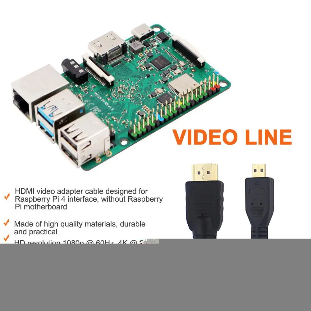 Высококачественный микро HDMI к HDMI HD видео кабель 4 к качество идеально подходит для Raspberry Pi 4 4B компьютерные аксессуары