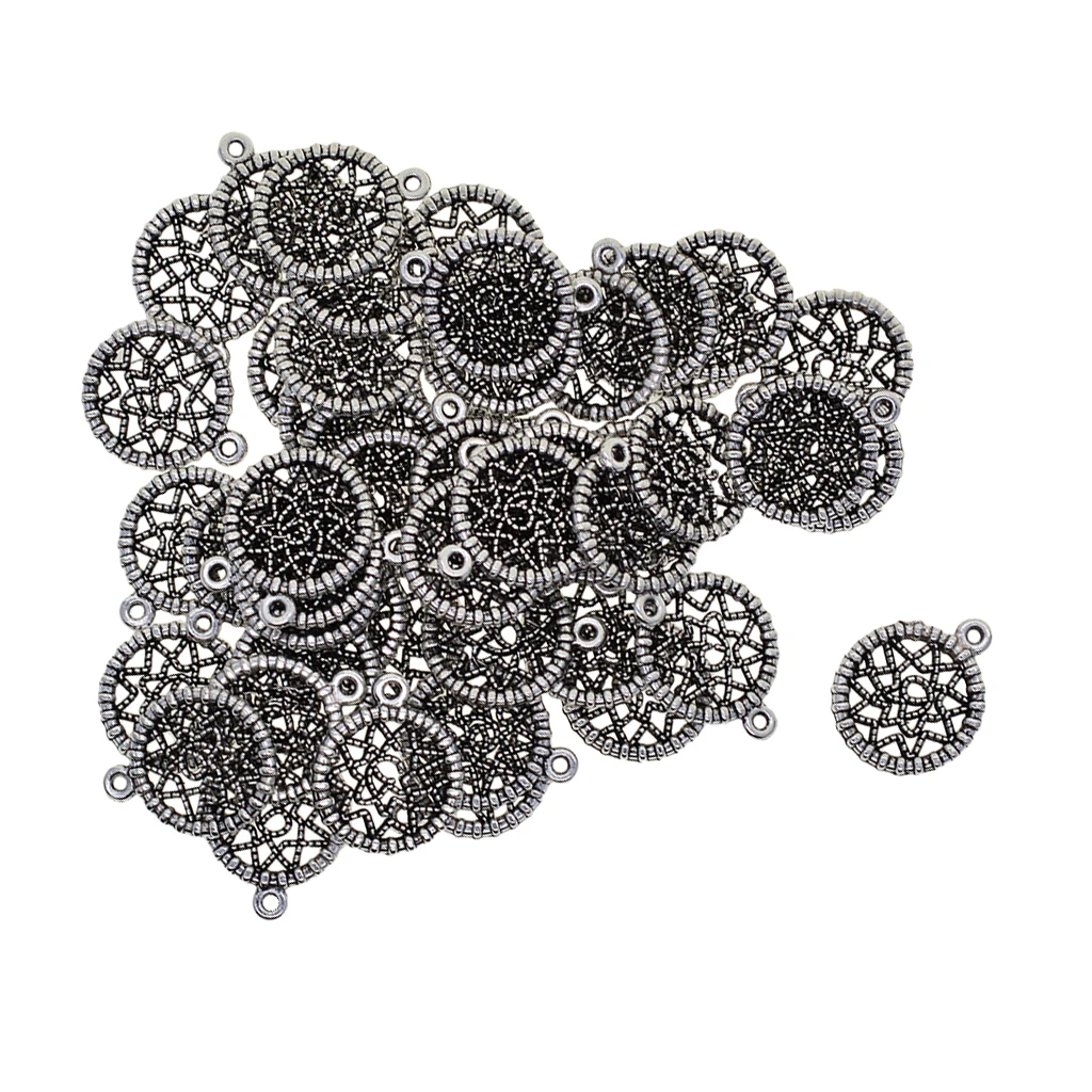 50pcs Tibetan silver color Dreamcatcher Charms Pendants Dangle Bead for Jewelry Making Craft fit Necklace Bracelet Choker Keyrings DIY