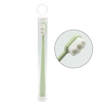 

1pcs Environmentally Ultra-fine Soft Toothbrush Wave Shape Head Black White Green Handle Deep Cleaning Teeth TSLM1