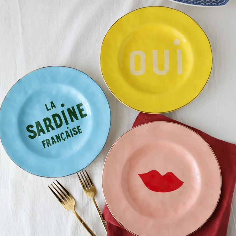 Ceramic Tableware Color Retro Popular Fashion Brand Plates English Hand