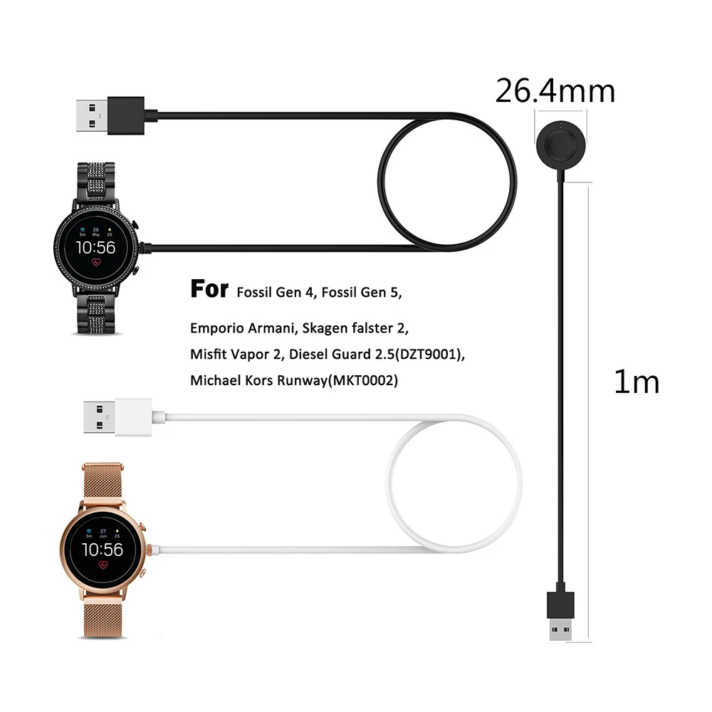 New Magnetic Charging Data Cable Watch Charger For Fossil Gen 4 5 Emporio Armani Skagen falster 2