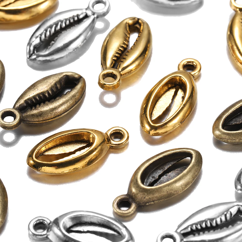 20 шт./лот позолоченный античный богемный Cowrie ракушки Очаровательная подвеска для