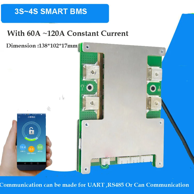 4S литий-ионный аккумулятор Smart BMS или 4S Lifepo4 BMS с 60A до 120A постоянного тока и UART или RS485 связи