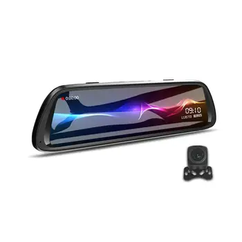 

Car DVR Dash Cam 9.66" Full Screen Dual Len Rear View Mirror Auto Dashcam Recorder Reversing Image Starlight Night Vision