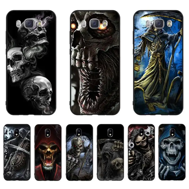 FHNBLJ Grim Reaper Skull Skeleton Phone Case Cover For Samsung J7 J8 J6 J4Plus J5 J7Prime J2 J5Prime M10 M20 M30 | Мобильные