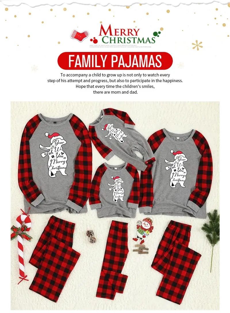 Семейные рождественские пижамы; одежда с милым рисунком; клетчатая одежда для папы, мамы, сына и дочки; комплект одежды для малышей с изображением снеговика; зимняя теплая одежда