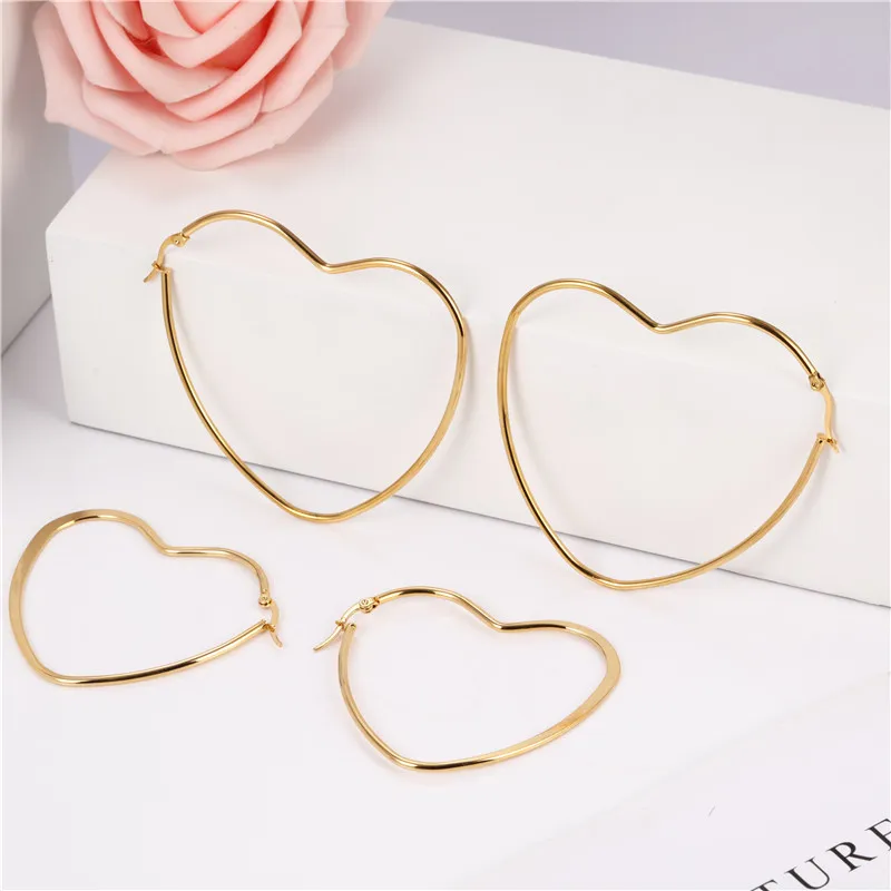 Большие серьги-кольца OUFEI в форме сердца для женщин ювелирные изделия из