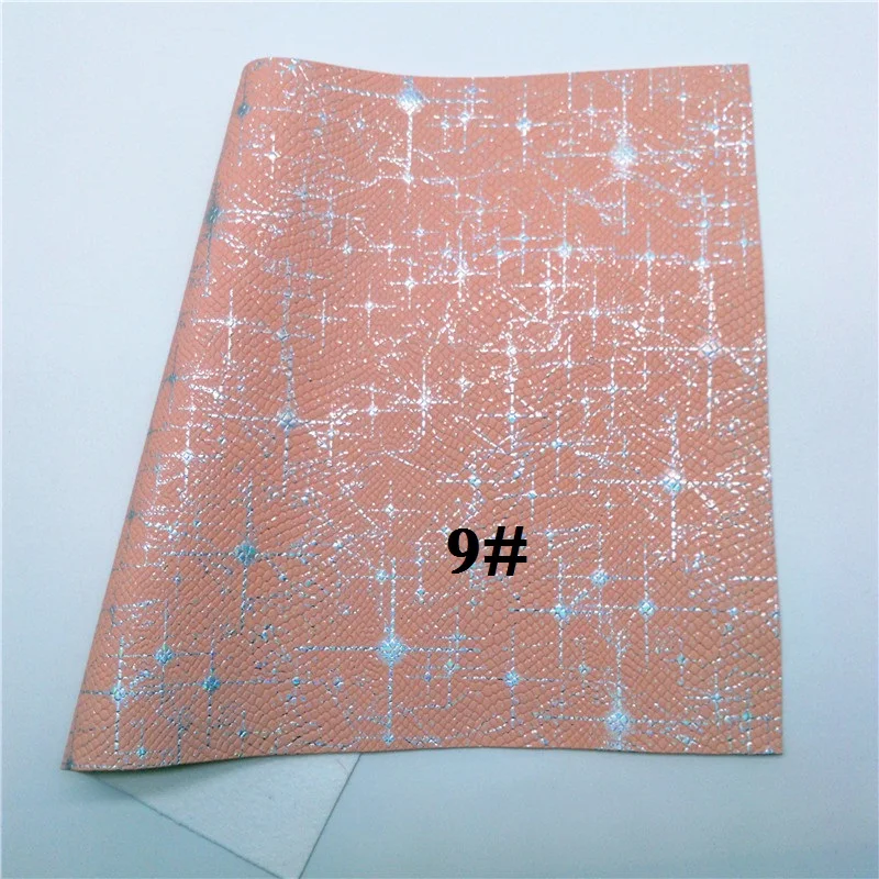 Glitterwishcome 21X29 см A4 Размер Переливающаяся искусственная кожа ткань, синтетическая кожа листы, виниловая ткань для бантов, GM463A - Цвет: 9