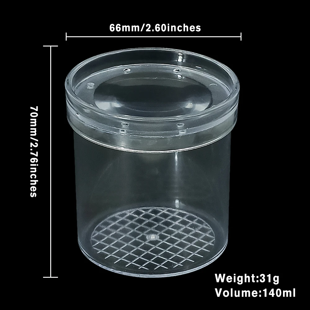 Small Glass Stash Jar with 5x Magnifying Lid