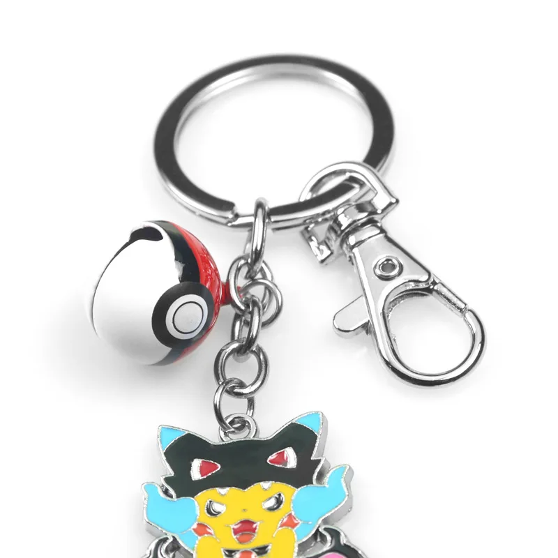 Покемон keychian Пикачу Sableye Ash Ketchum Косплей Audino Altaria Charizard металлический брелок с колокольчиком милый забавный мультфильм