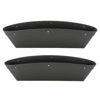 

2x PU Leather Auto Vehicle Car Seat Slit Storage Box Catcher Organizer Grey