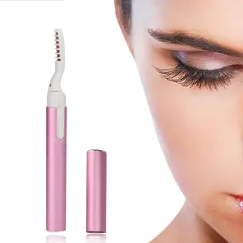 

1PC Portable Pink Purple Electric Perm Heated Eyelash Curler Pen Style Long Eye Lash Curler Makeup Curling Kit For Women