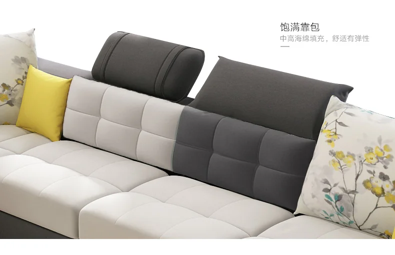 Living Room Sofa set U Home Furniture modern linen hemp fabric sectional sofas American country muebles de sala moveis para casa