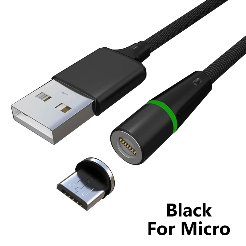 Тегеран 2 м Магнитный Micro USB кабель для samsung S9 huawei usb type C Быстрая зарядка для iPhone XS X Max 8Plus магнитные телефонные кабели - Цвет: Black For Micro