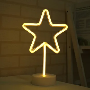 

Creative Small Night Lamp INS Decorative Hot Selling Latex Lamp Five Point Star Battery Box Modeling Lamp Bedroom Five Point Sta