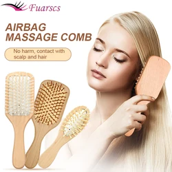 Bamboo Combs Airbag Massage Hair Brush Anti-Static Tangling Curly Hair Reduce Women Hair Loss Improve Scalp Health Styling Tools