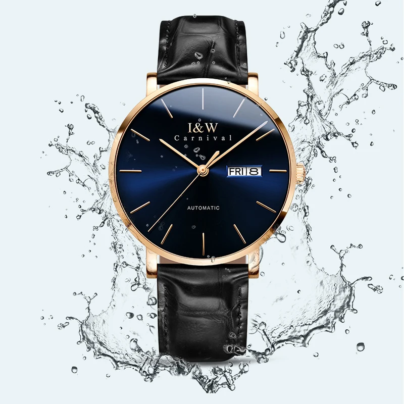 Carnival Brand Luxury Mechanical Watch for Men Fashion Calendar Business Automatic Wristwatches 30m Waterproof 2023 Reloj Hombre