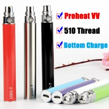 Аутентичный UGO T Ego VV разогреть 1100 мАч Батарея EVOD Micro USB 5pin Нижняя зарядка 510 вейпер Регулируемое напряжение электронные сигареты