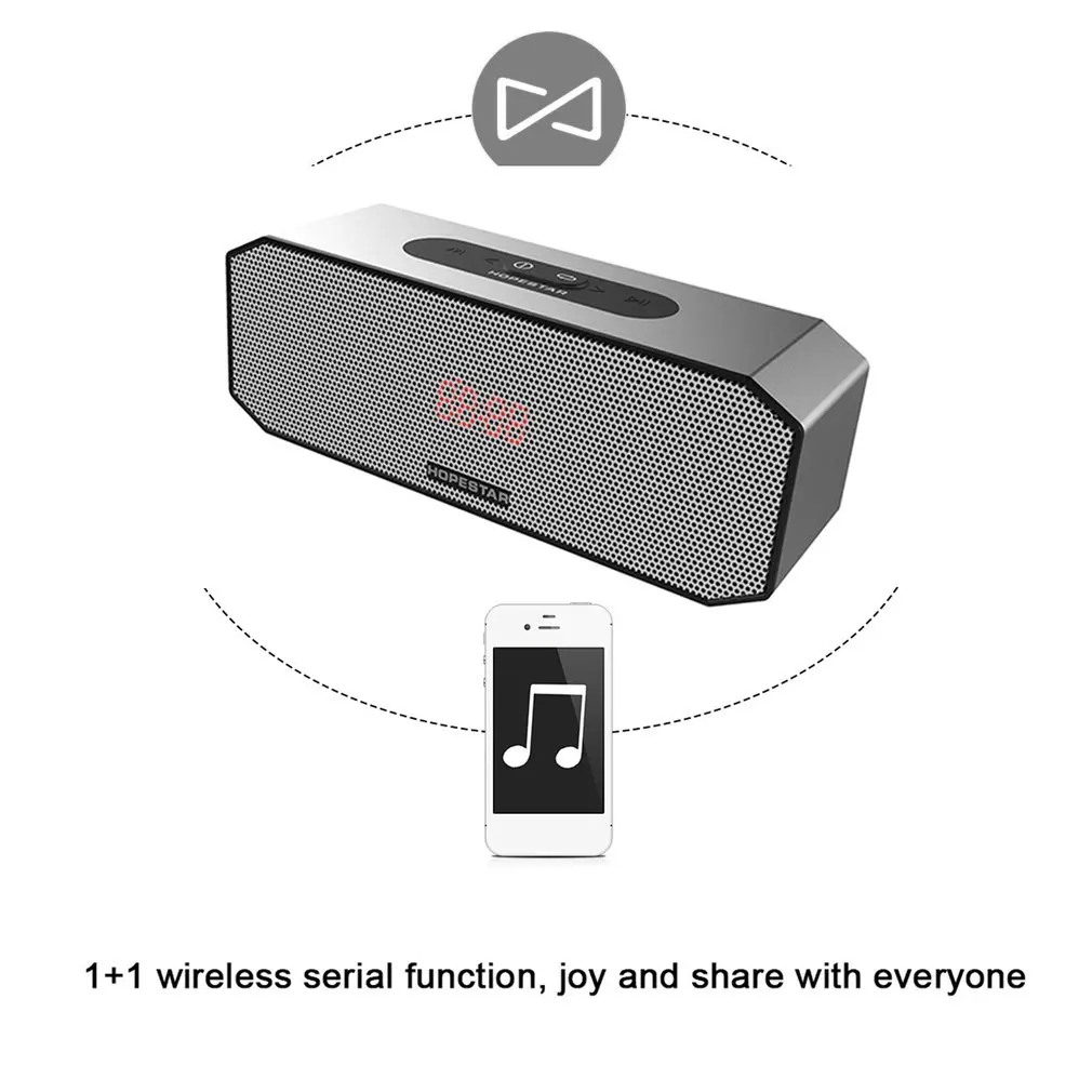 HOPESTAR P8 Портативный беспроводной Bluetooth динамик TF карта музыкальный плеер power Bank поддержка 1+ 1 беспроводная последовательная функция