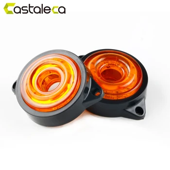 

Castaleca Round Flashing Light Car Side Marker Warning Lighthouse Road Indicator Super Bright For Truck Trailer DC 12V Amber