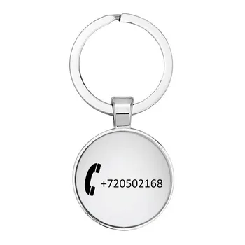 

Custom Engraved Keychain Stainless Steel Personalized Gift Customized Phone Number Anti-lost Keyring Key Chain Ring