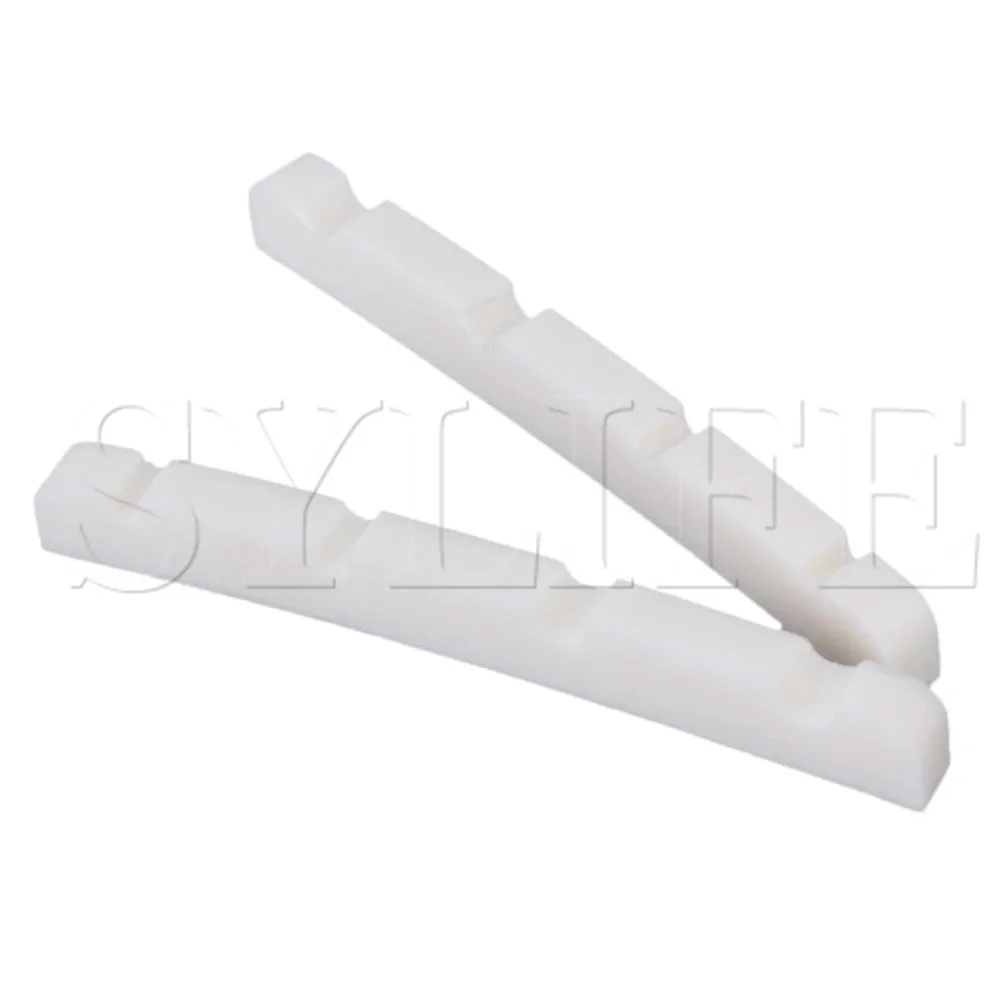 2pcs 4 String Real Bone Electric Bass Nuts Slotted Guitar Nut White | Спорт и развлечения