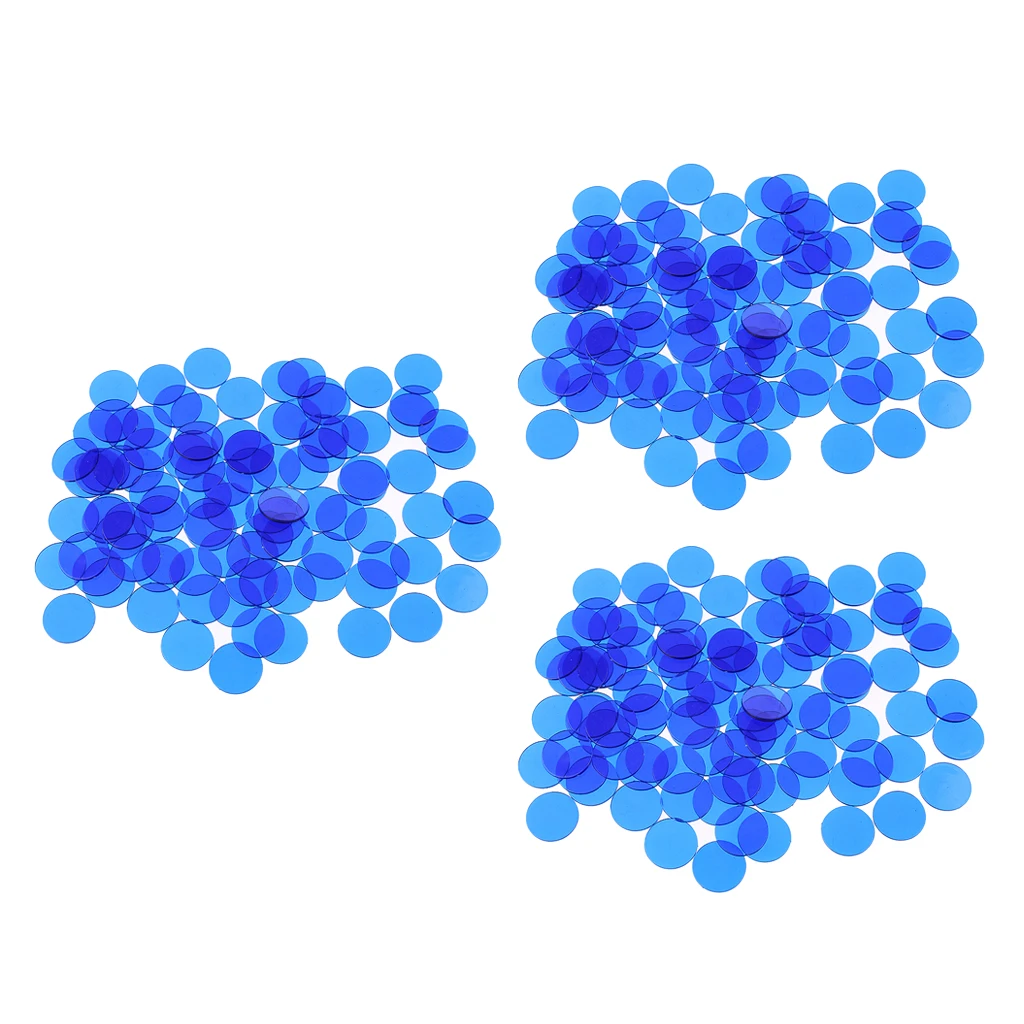 Pack Of 300 Bingo Chips Translucent Counters Counting Board Game Accs 1.5cm