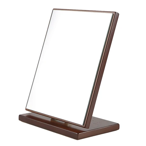 Desktop Makeup Mirror Large Princess Mirror Desktop Folding Creative Vanity Mirror Rotating Wooden Mirror
