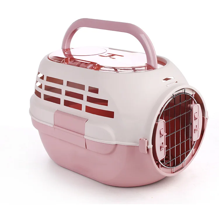 Автомобильный пассажирский самолет, переносная переноска для кошек, вместительная переноска для кошек/собак, воздушная переноска, багажная сумка для кошек и собак с skylight - Цвет: Розовый
