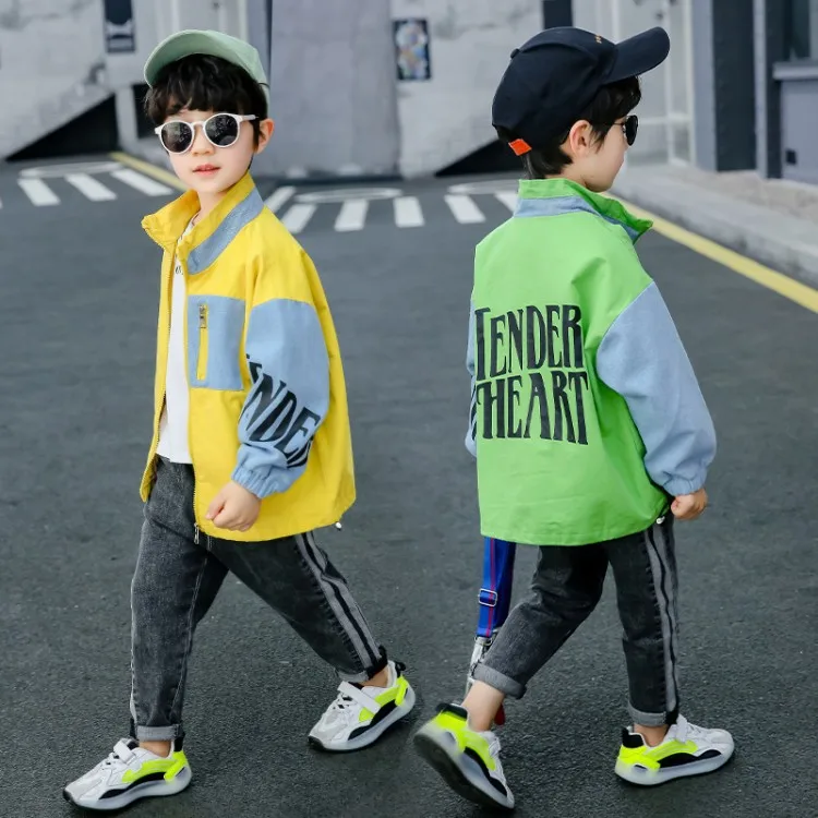 

2020 Spring New Style Kids' Overcoat Children Casual Mixed Colors Tops Spring BOY'S Loose-Fit Coat