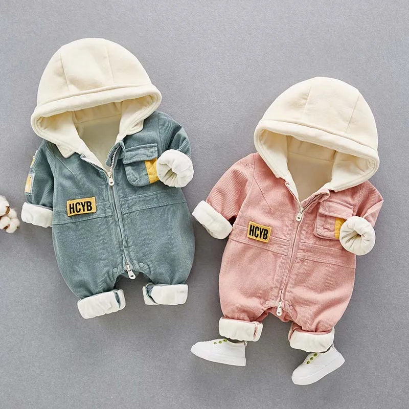 

Baby Autumn Winter Hooded Outfits Long Sleeve Jumpers Clothes Newborn Bebe Coveralls New Year Costume