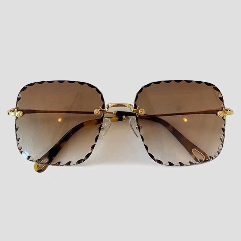 No.3 Sunglasses Женские солнцезащитные очки без оправы, фирменный дизайн, квадратные солнцезащитные очки для женщин, UV400 - Цвет линз: No.3 Sunglasses