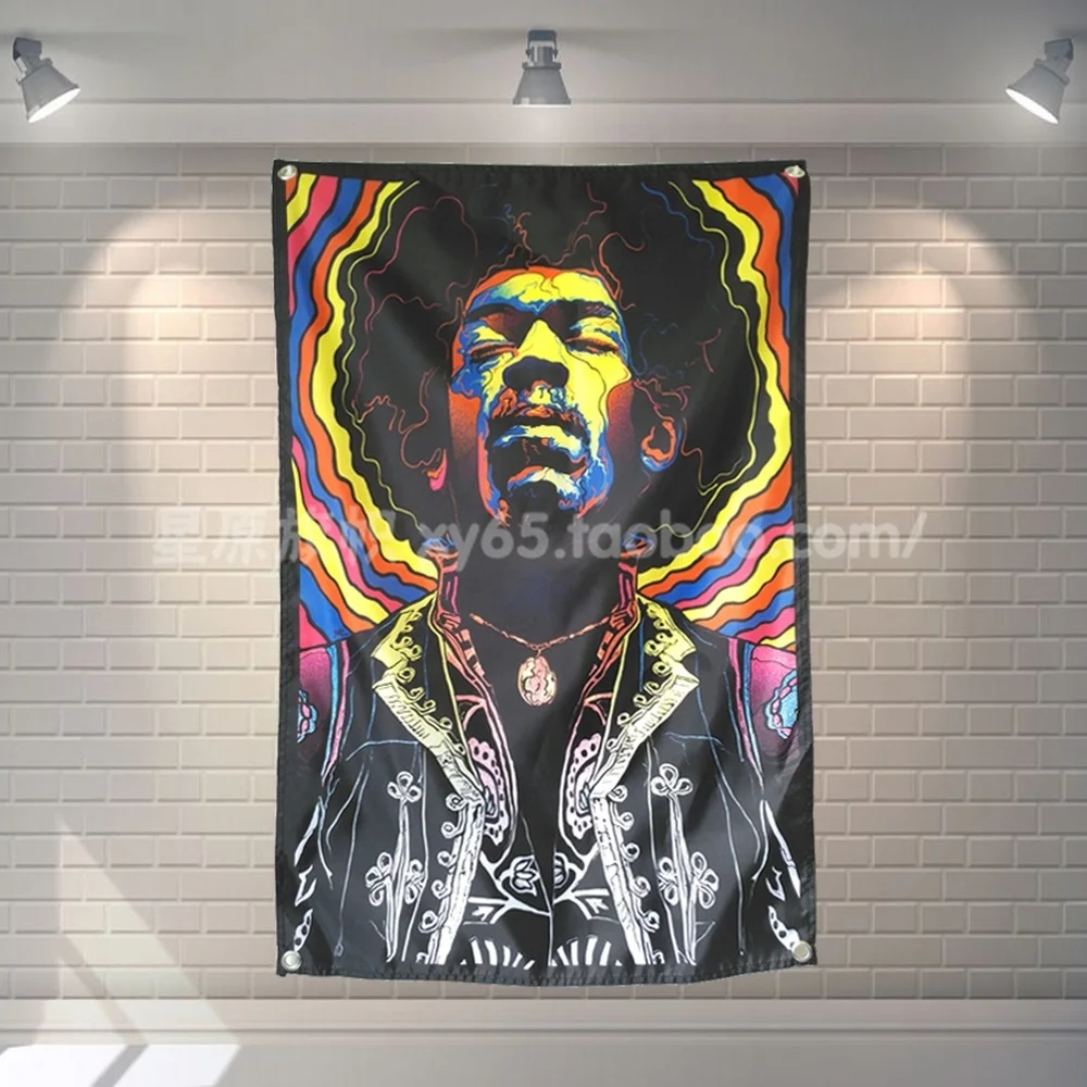 

Rock Music Stickers Canvas Painting Tapestry Wall Art Music Theme Four Holes Wall Hanging Hip Hop Reggae Signboard Flag Banner 5