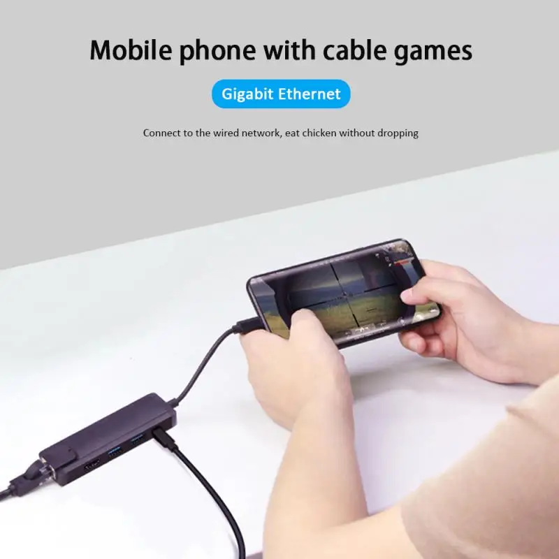 USB 3,0 адаптер 5 в 1 концентратор док-станция тип-c к PD тип-c/HDMI/RJ45 USB3.0 многофункциональный 5в1 портативный USB-C конвертер