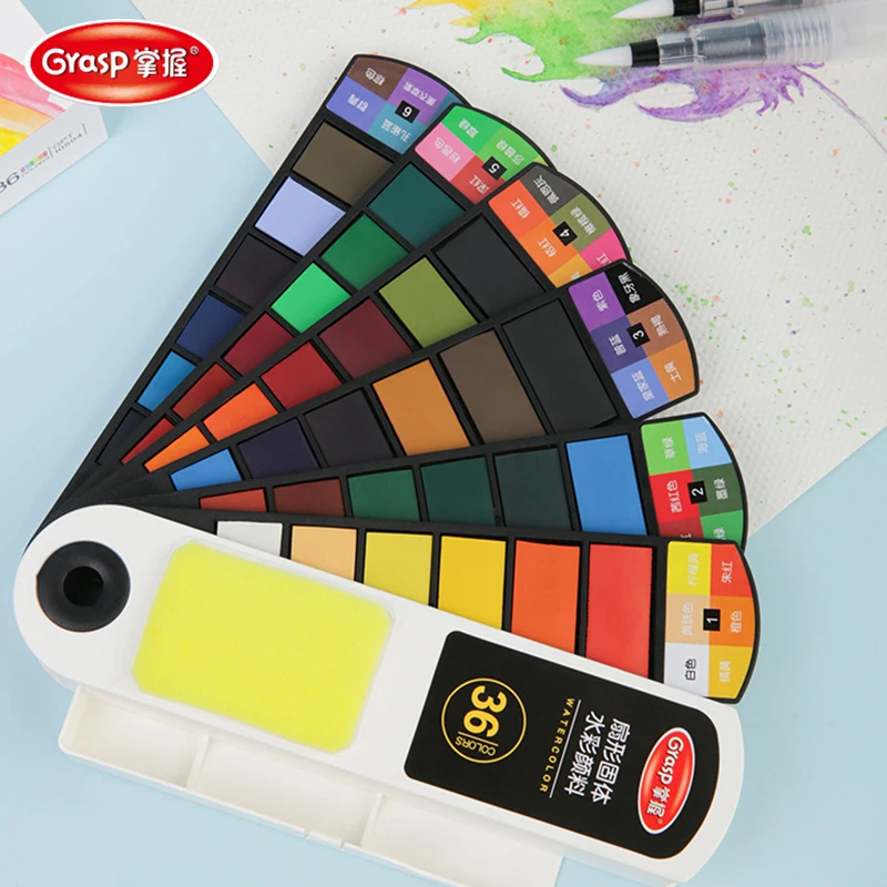 42-color Solid Watercolor Paint Box Portable Brush Pen Oil Paint Artistic Painting Supplies watercolor painting set watercolor paint watercolor pigment