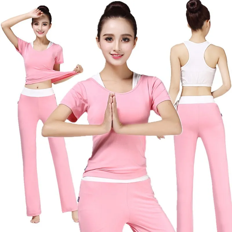 

Set-Piece Suit Sports Profession Beginners Spring And Summer Three Yoga Women's Slimming Modal Workout Clothes Dance Female