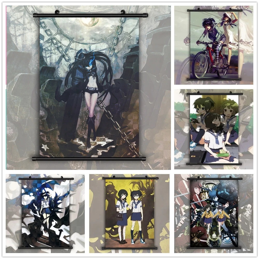 Black Rock Shooter Kuroi Mato Anime Manga HD Print Wall Poster Scroll | Дом и сад