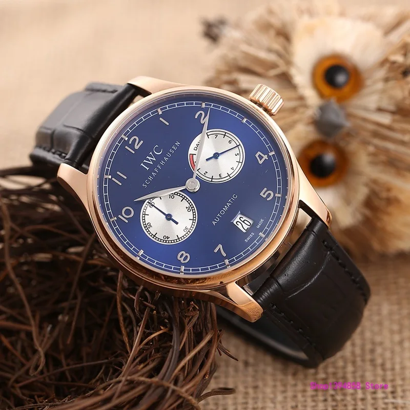 Новые автоматические механические мужские часы IWC wo серебристые синие из