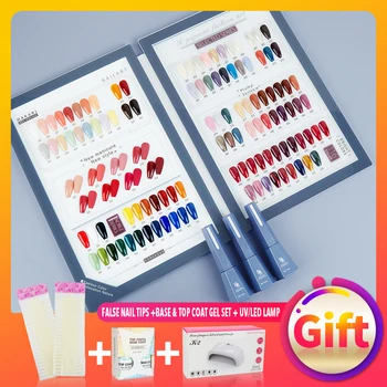 

Color Gel Nail Polish Set Art Gel Lacquer 116Pcs/Set UV LED Lamp Design Manicure Set Semi Permanent Varnish Kit Base Top Coat