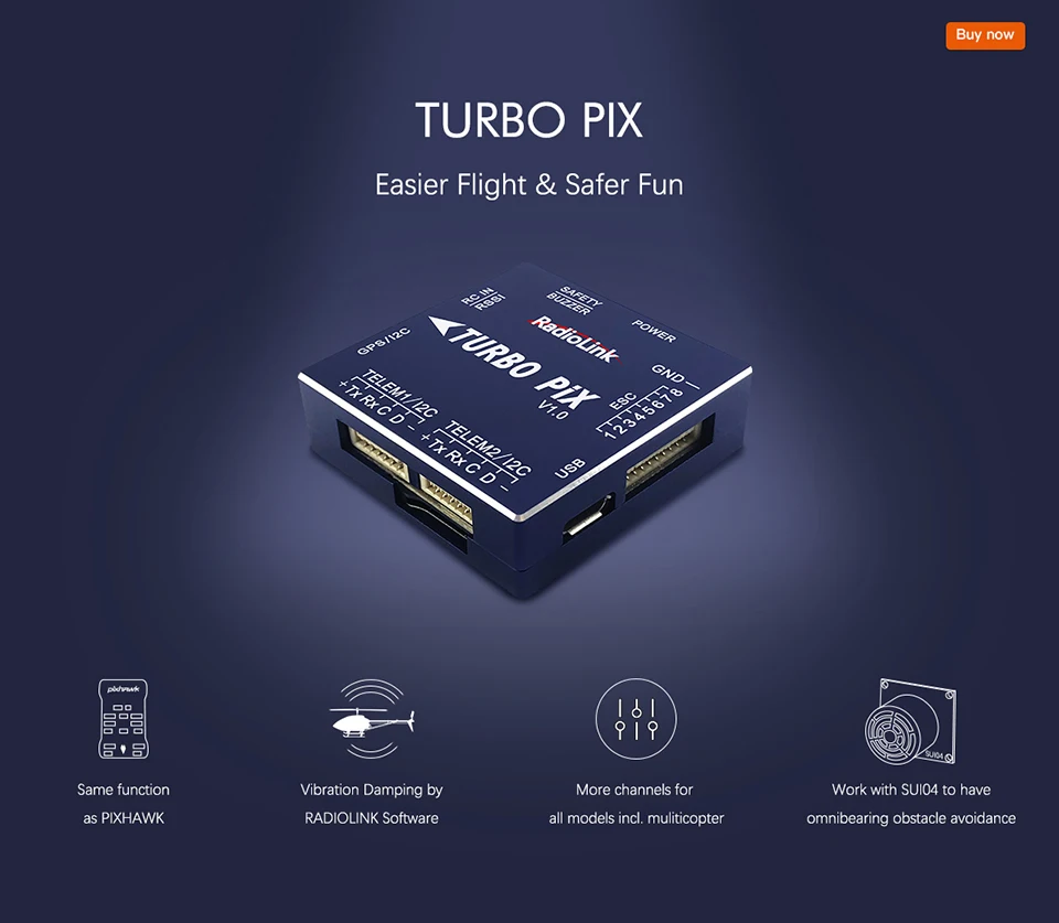 Radiolink TURBO PIX V1.0 модуль PPM SBUS Контроллер полета с мини M8N gps для FPV Квадрокоптер, Радиоуправляемый беспилотный летательный аппарат Multirotor запасные части