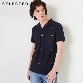 

SELECTED Men's Embroidered Turn-down Collar Short-sleeved T-shirt S|419206544