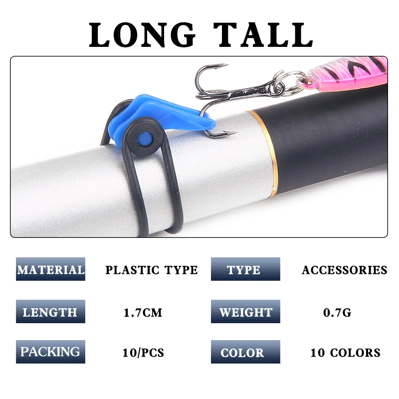 

10PCS/Lot Fishing Rod Pole Hooks Keeper Rod Clip Hanging Hook Plastic Fishing Lure Hang Bait Device Fishing General Accessories