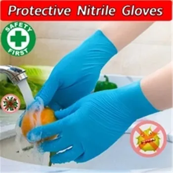 

100 pcs disposable nitrile gum gloves gants noir for wholesale baked light food grade electronic food medical experiment