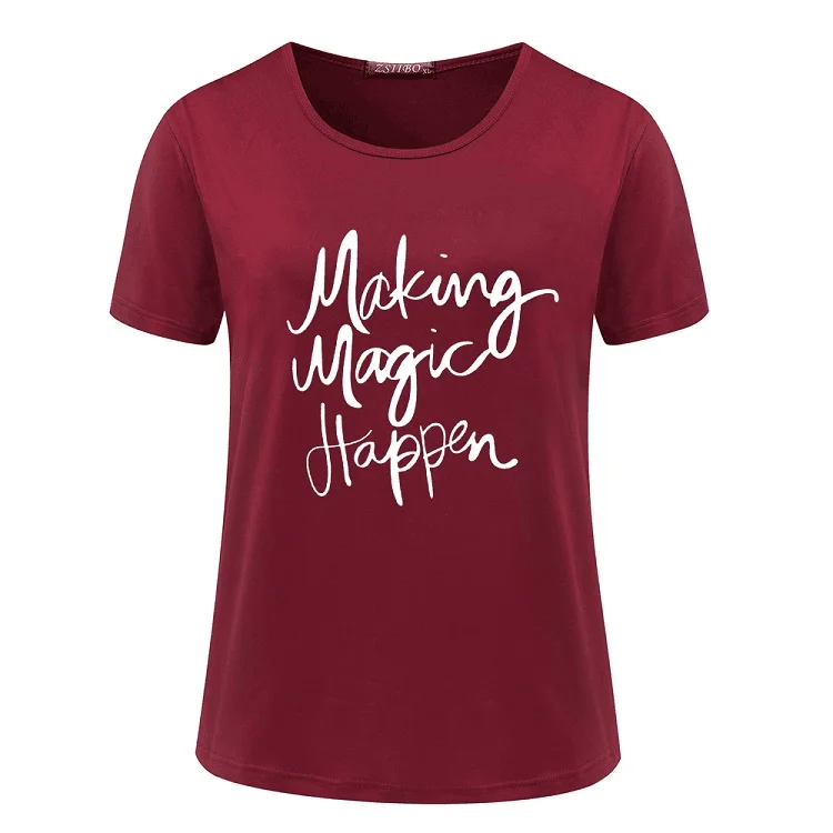 ZSIIBO блузки make magic suce рубашки с принтом для женщин рубашка femme camisetas poleras Рубашки Женский Топ Новинка