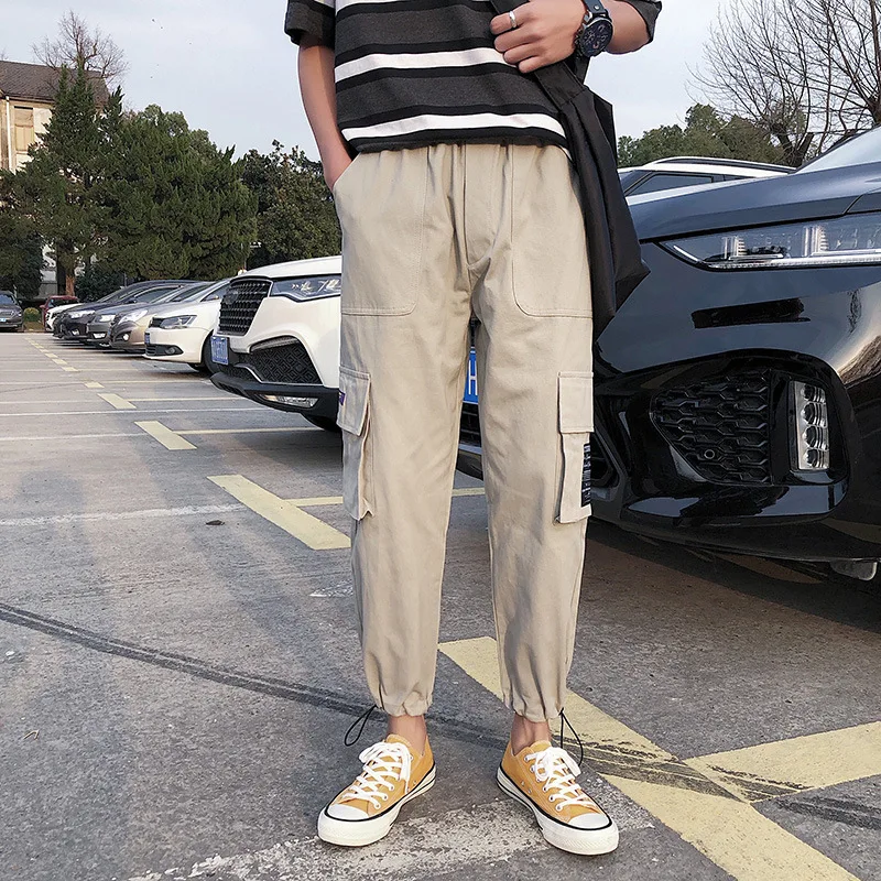 

Bib Overall Men's Trend Men Hip Hop INS Athletic Pants Loose-Fit New Style Capri Casual Ankle Banded Pants Popular Brand Pants