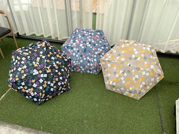 

Five folding umbrella cute women umbrella lightweight portable female umbrella UV protection sunshade windproof strong umbrella